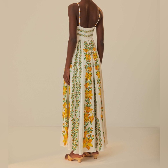 NWT Farm Rio Tropical Lightness Floral Cotton Maxi Dress Sundress M Medium - Picture 4 of 11